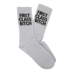 QW011 - Κάλτσα ψηλή Γυναικεία - First Class Bitch