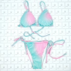 SU015- Μαγιό Τριγωνάκι TIE DYE Βελουτέ Βεραμάν