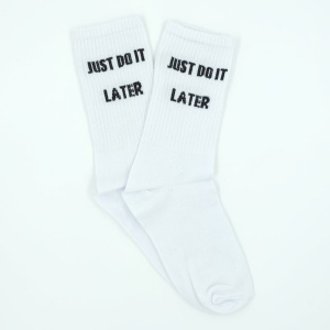 UN0109 – Κάλτσα ψηλή UNISEX – JUST DO IT LATER