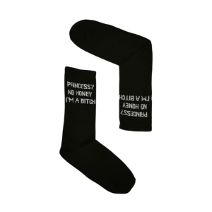 UN0113 – Κάλτσα ψηλή UNISEX – PRINCESS?NO HONEY I'M A BITCH