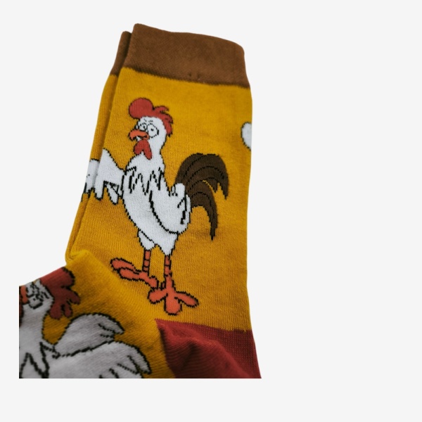UN0254 – Κάλτσα ψηλή UNISEX – Chicken & Egg - Image 3