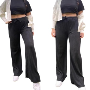 LG001 - Γυναικείο Ριπ Παντελόνι Πιτζάμας – loungewear Μαύρο