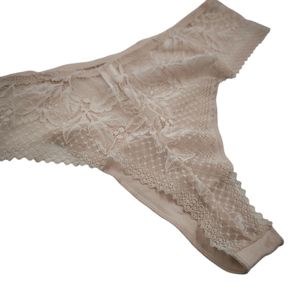 PL064 – Γυναικείο Brazilian Plus Size Μπεζ με Δαντέλα – Plus Size - Image 2