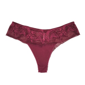 PL061 – Γυναικείο Brazilian Plus Size Μπορντό με Δαντέλα