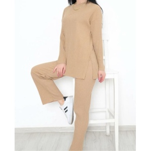 LG004 – Γυναικείο Μπεζ Ριπ Σετ Loungewear