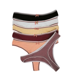 STR0142 – Σετ 6τμχ Σλιπάκι Γυναικείο string Βαμβακερό