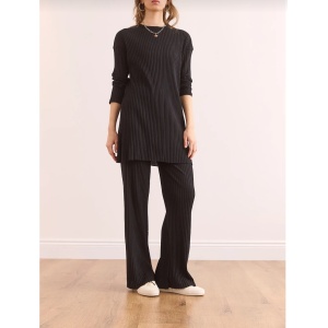 LG006 – Γυναικείο Μαύρο Ριπ Σετ Loungewear