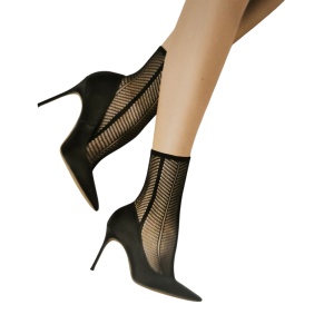 KL011 - Κοντά Διχτυωτά Μαύρα Καλτσάκια