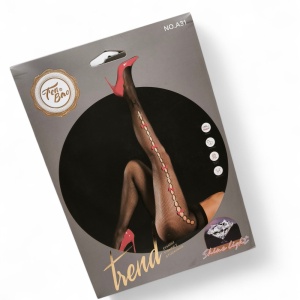 KL008 – Καλσόν Δίχτυ με Πλαϊνό Σχέδιο & Κόκκινους Φιόγκους