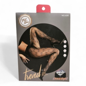 KL012 – Γυναικείο Καλσόν με Διαμάντια και Δίχτυ