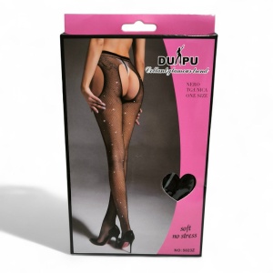 KL017 – Διχτυωτό Καλσόν με εφέ Ζαρτιέρας & Στρας – Sexy Lingerie