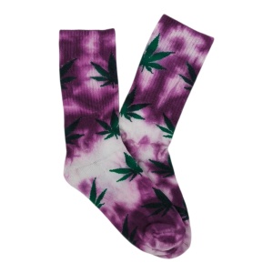 UN0289 – Κάλτσα ψηλή UNISEX – TIE DYE CANNABIS