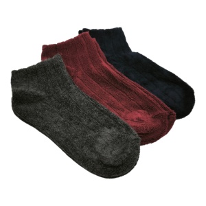 LW056 - Σετ 3 Ζευγάρια Γυναικείες Χνουδωτές Κάλτσες Xωρίς Λάστιχο