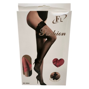 KL024- Καλτσοδέτα Δίχτυ με Δαντέλα και Σιλικόνη Κόκκινο