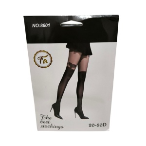 KL021 – Καλσόν με Σχέδιο Καρδιά – Εφέ Ζαρτιέρας