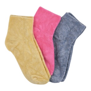 LW059 – Σετ 3 Ζευγάρια Γυναικείες Χνουδωτές Κάλτσες Xωρίς Λάστιχο