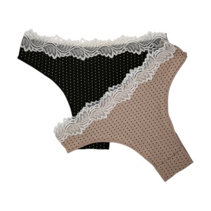 BR064 – Σετ 2τμχ Σλιπάκι Γυναικείο Brazil Βαμβακερό Πουά