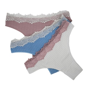 BR065 – Σετ 3τμχ Σλιπάκι Γυναικείο Brazil Βαμβακερό Πουά