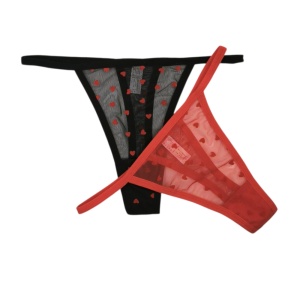 Alternative view of STR0186 – Γυναικείο String με διαφάνεια και Καρδούλες